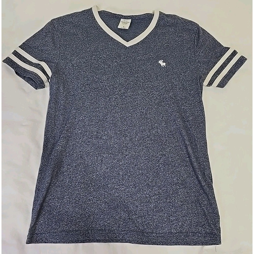 Abercrombie & Fitch blue heathered V-neck T-shirt Women's Size Small
